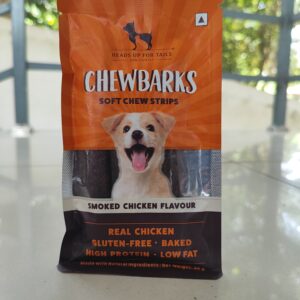 HUFT CHEWBARKS SMOKED CHICKEN SOFT CHEW GLUTEN FREE STRIPS DOG TREATS -30GM